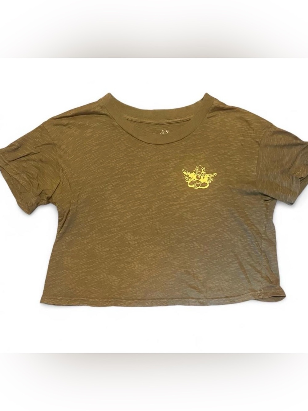 Boys Lie Hopeless Romantic Slub green crop tee  Size XS